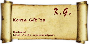 Konta Géza névjegykártya