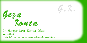 geza konta business card